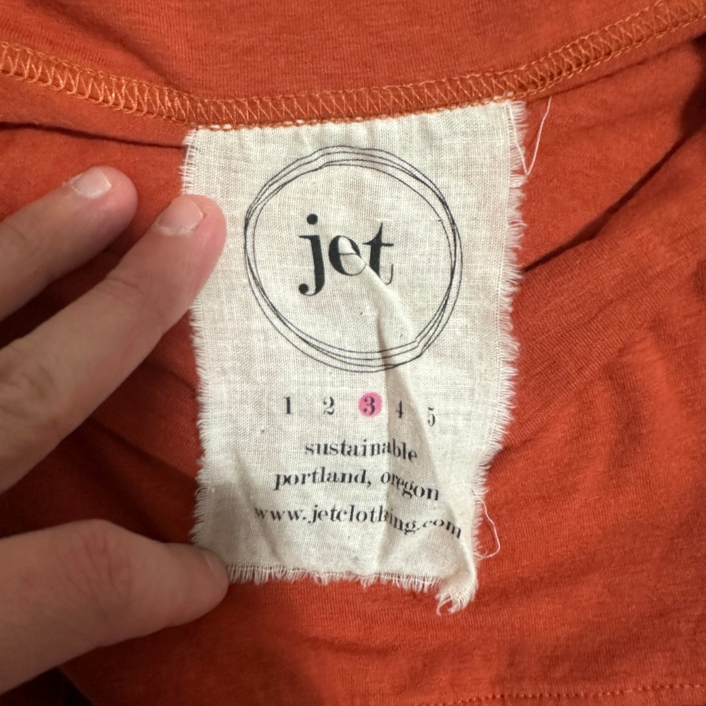 Jet Portland Sustainable Burnt Orange Raw Hem Wrap Mini Skirt W26 L13 - Picture 8 of 10